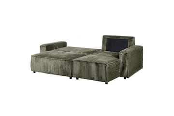 Bäddsoffa Vänstervänd Abacka - Grön, Svart - Möbler - Soffa - Bäddsoffa - Bäddsoffa längsbäddad