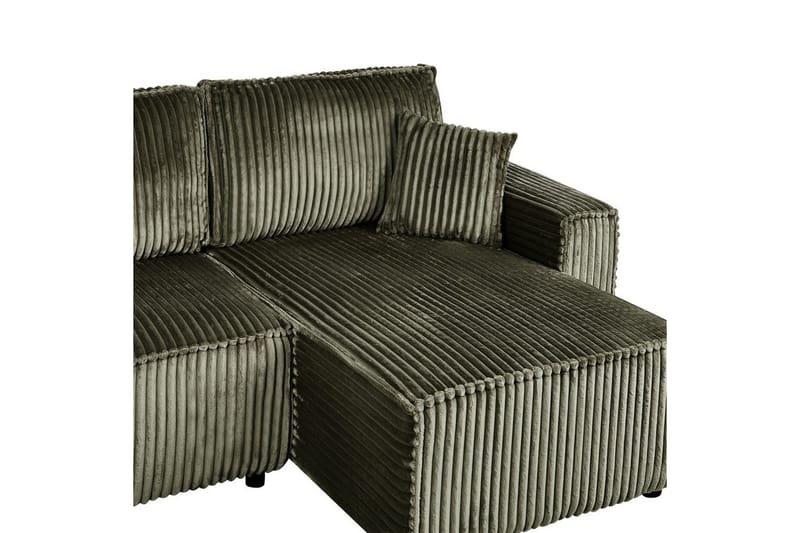 Bäddsoffa Vänstervänd Abacka - Grön, Svart - Möbler - Soffa - Bäddsoffa - Bäddsoffa längsbäddad