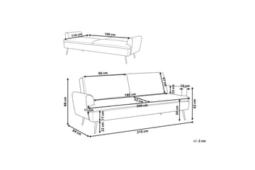 Bäddsoffa Vettre - Beige, guld - Möbler - Soffa - Bäddsoffa - 3 sits bäddsoffa