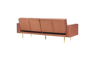 Bäddsoffa Visnes Brun, Guld - Brun, Guld - Möbler - Soffa - Bäddsoffa - 3 sits bäddsoffa