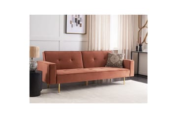 Bäddsoffa Visnes Brun, Guld - Brun, Guld - Möbler - Soffa - Bäddsoffa - 3 sits bäddsoffa