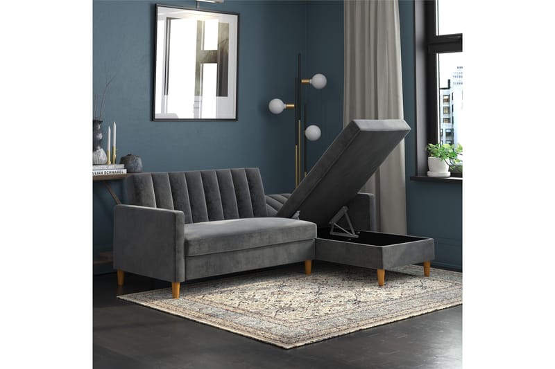 Bäddsoffa Wheatride - Mörkgrå - Möbler - Soffa - Bäddsoffa - Bäddsoffa längsbäddad