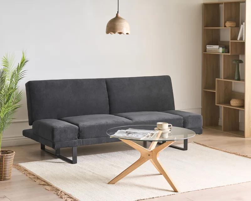 Bäddsoffa York Chenille - Svart - Möbler - Soffa - Bäddsoffa - 2 sits bäddsoffa