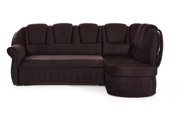Bädsoffa med Schäslong Amillano Höger - Brun - Möbler - Soffa - Bäddsoffa - Bäddsoffa längsbäddad