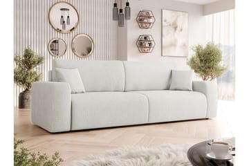 Barile Bäddsoffa 3-sits i Plysch - Vit - Möbler - Soffa - Bäddsoffa - 3 sits bäddsoffa
