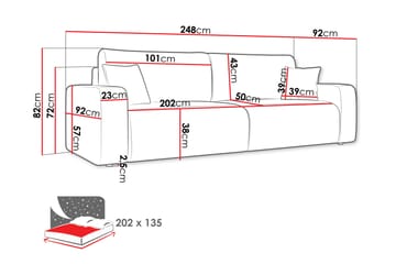 Barile Bäddsoffa 3-sits i Plysch - Vit - Möbler - Soffa - Bäddsoffa - 3 sits bäddsoffa