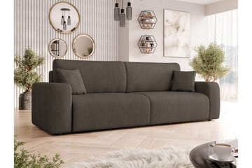 Barile Bäddsoffa 3-sits i Plysch - Grå - Möbler - Soffa - Bäddsoffa - 3 sits bäddsoffa