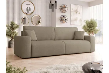 Barile Bäddsoffa 3-sits i Plysch - Brun - Möbler - Soffa - Bäddsoffa - 3 sits bäddsoffa