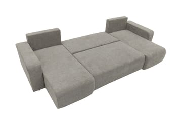 Barile Bäddsoffa Dubbeldivan 4-sits i Plysch - Brun - Möbler - Soffa - Bäddsoffa - U bäddsoffa