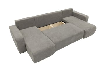 Barile Bäddsoffa Dubbeldivan 4-sits i Plysch - Vit - Möbler - Soffa - Bäddsoffa - U bäddsoffa