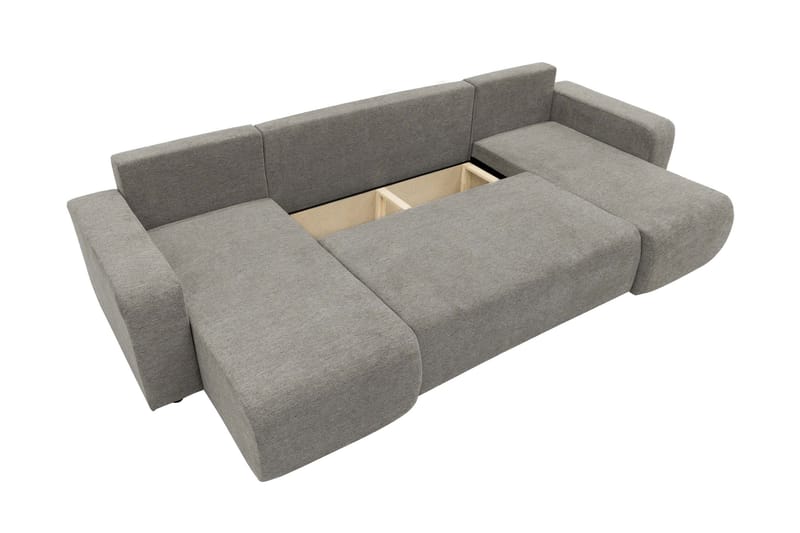 Barile Bäddsoffa Dubbeldivan 4-sits i Plysch - Vit - Möbler - Soffa - Bäddsoffa - U bäddsoffa