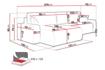 Barile Bäddsoffa med Divan 3-sits i Plysch - Brun - Möbler - Soffa - Bäddsoffa - Bäddsoffa divan