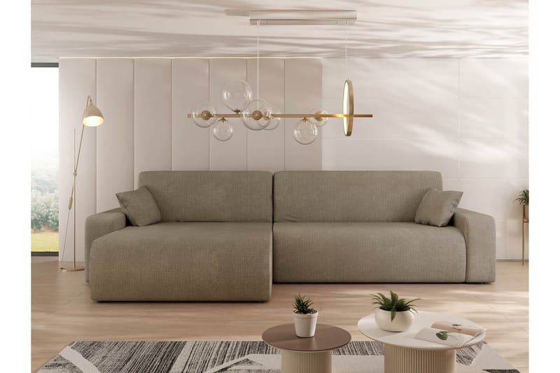 Barile Bäddsoffa med Divan 3-sits i Plysch - Brun - Möbler - Soffa - Bäddsoffa - Bäddsoffa divan