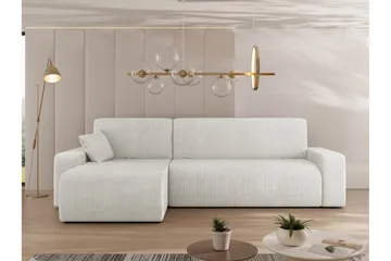 Barile Bäddsoffa med Divan 3-sits i Plysch - Vit - Möbler - Soffa - Bäddsoffa - Bäddsoffa divan