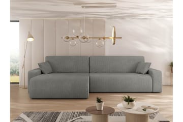 Barile Bäddsoffa med Divan 3-sits i Plysch - Grå - Möbler - Soffa - Bäddsoffa - Bäddsoffa divan