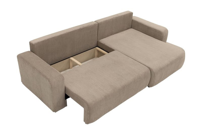Barile Bäddsoffa med Divan 3-sits i Plysch - Vit - Möbler - Soffa - Bäddsoffa - Bäddsoffa divan