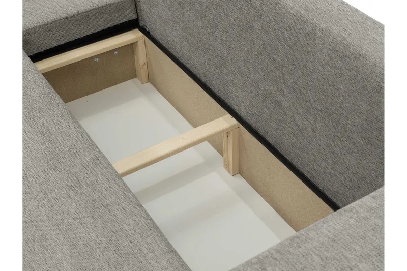 Barile Bäddsoffa med Divan 3-sits i Plysch - Grå - Möbler - Soffa - Bäddsoffa - Bäddsoffa divan