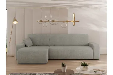 Barile Bäddsoffa med Divan 3-sits i Plysch - Grå - Möbler - Soffa - Bäddsoffa - Bäddsoffa divan