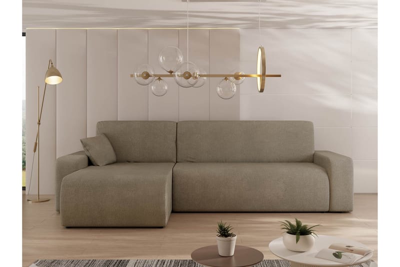 Barile Bäddsoffa med Divan 3-sits i Plysch - Brun - Möbler - Soffa - Bäddsoffa - Bäddsoffa divan