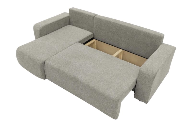 Barile Bäddsoffa med Divan 3-sits i Plysch - Vit - Möbler - Soffa - Bäddsoffa - Bäddsoffa divan