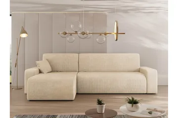 Barile Bäddsoffa med Divan 3-sits i Plysch - Beige - Möbler - Soffa - Bäddsoffa - Bäddsoffa divan