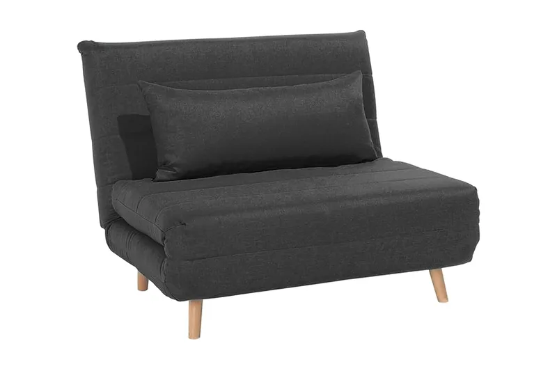 Bascas 1-sits Rektangulär Bäddbar Fällbar Bäddsoffa i Tyg, Grå