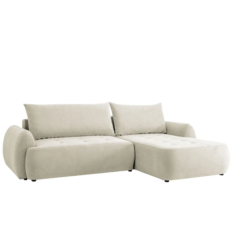 Bastos 3-sits Bäddsoffa med Divan Högervänd - Ljusbeige - Möbler - Soffa - Bäddsoffa - Bäddsoffa längsbäddad