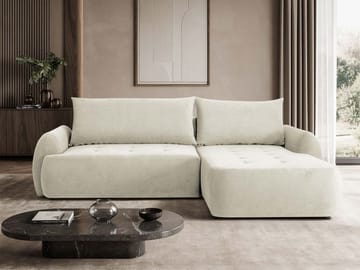 Bastos 3-sits Bäddsoffa med Divan Högervänd - Ljusbeige - Möbler - Soffa - Bäddsoffa - Bäddsoffa längsbäddad