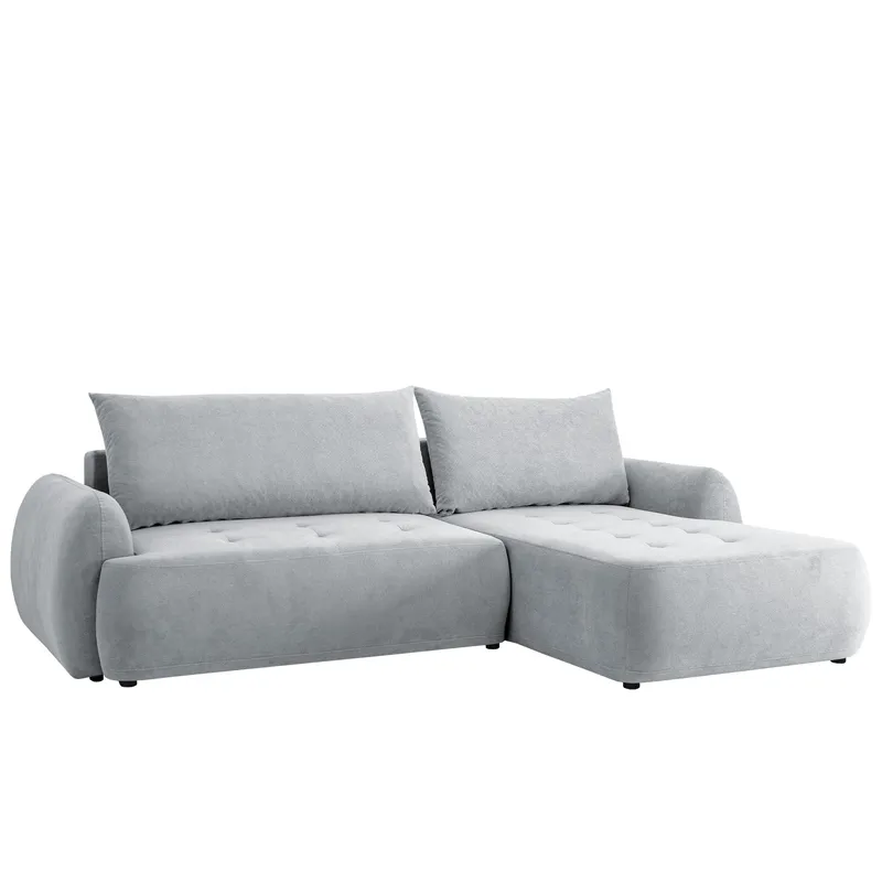 Bastos 3-sits Bäddsoffa med Divan Högervänd, Ljusgrå