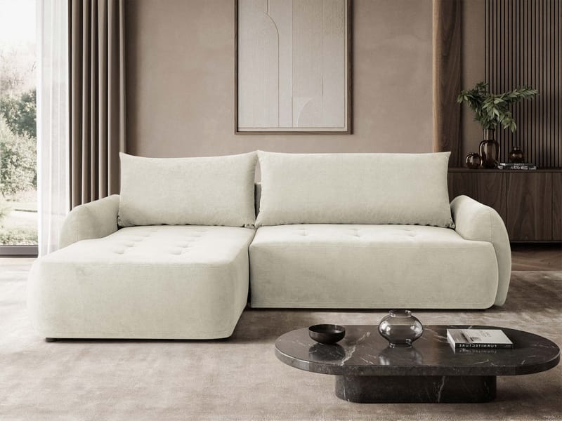 Bastos 3-sits Bäddsoffa med Divan Vänstervänd - Ljusbeige - Möbler - Soffa - Bäddsoffa - Bäddsoffa längsbäddad