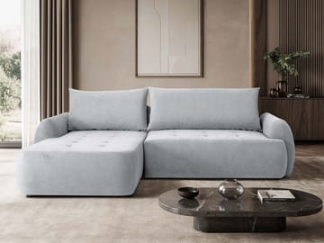 Bastos 3-sits Bäddsoffa med Divan Vänstervänd - Ljusgrå - Möbler - Soffa - Bäddsoffa - Bäddsoffa längsbäddad