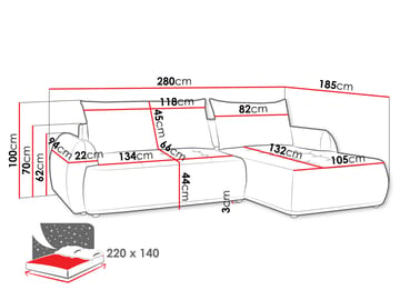 Bastos 3-sits Bäddsoffa med Divan Vänstervänd - Mörkbeige - Möbler - Soffa - Bäddsoffa - Bäddsoffa längsbäddad