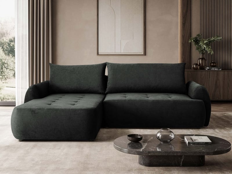 Bastos 3-sits Bäddsoffa med Divan Vänstervänd - Mörkgrå - Möbler - Soffa - Bäddsoffa - Bäddsoffa längsbäddad