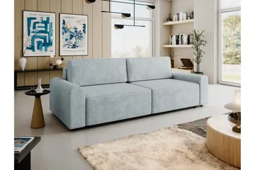 Bella Bäddsoffa 3-sits i Plysch - Grå - Möbler - Soffa - Bäddsoffa - 3 sits bäddsoffa