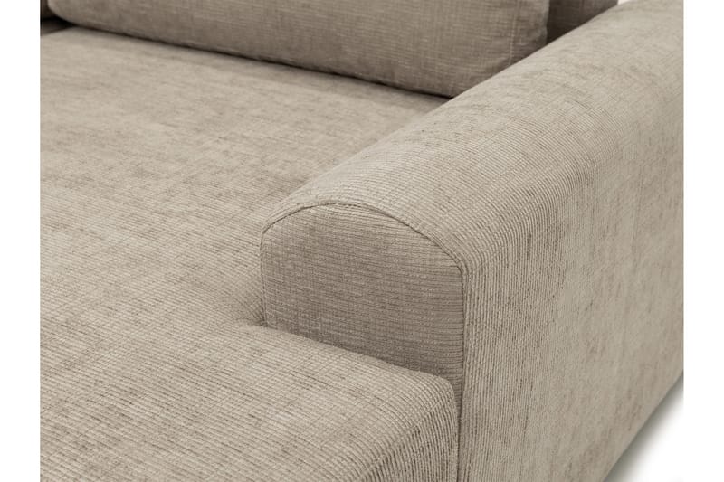 Bella Bäddsoffa Dubbeldivan 4-sits i Plysch - Beige - Möbler - Soffa - Bäddsoffa - U bäddsoffa