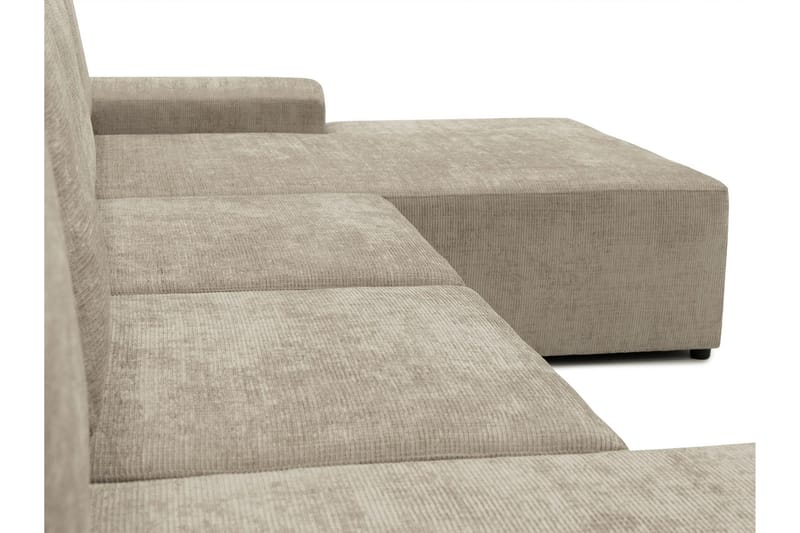 Bella Bäddsoffa Dubbeldivan 4-sits i Plysch - Beige - Möbler - Soffa - Bäddsoffa - U bäddsoffa