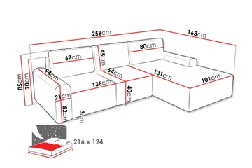 Bella Bäddsoffa med Divan 3-sits i Plysch - Grå - Möbler - Soffa - Bäddsoffa - Bäddsoffa divan