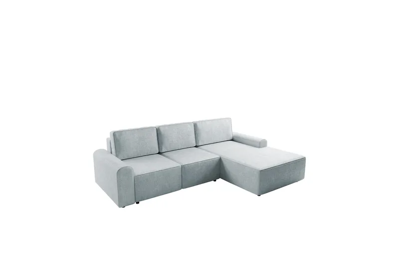 Bella Bäddsoffa med Divan 3-sits i Plysch, Grå