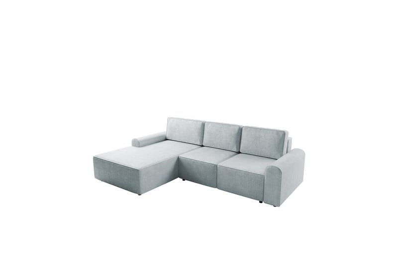 Bella Bäddsoffa med Divan 3-sits i Plysch - Grå - Möbler - Soffa - Bäddsoffa - Bäddsoffa divan