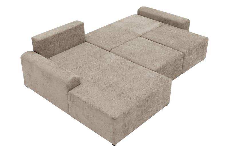 Bella Bäddsoffa med Divan 3-sits i Plysch - Beige - Möbler - Soffa - Bäddsoffa - Bäddsoffa divan