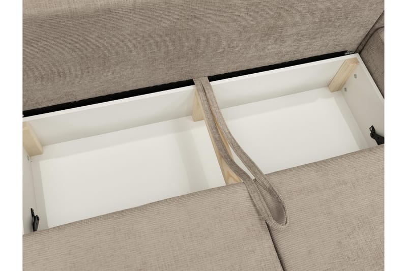 Bella Bäddsoffa med Divan 3-sits i Plysch - Beige - Möbler - Soffa - Bäddsoffa - Bäddsoffa divan