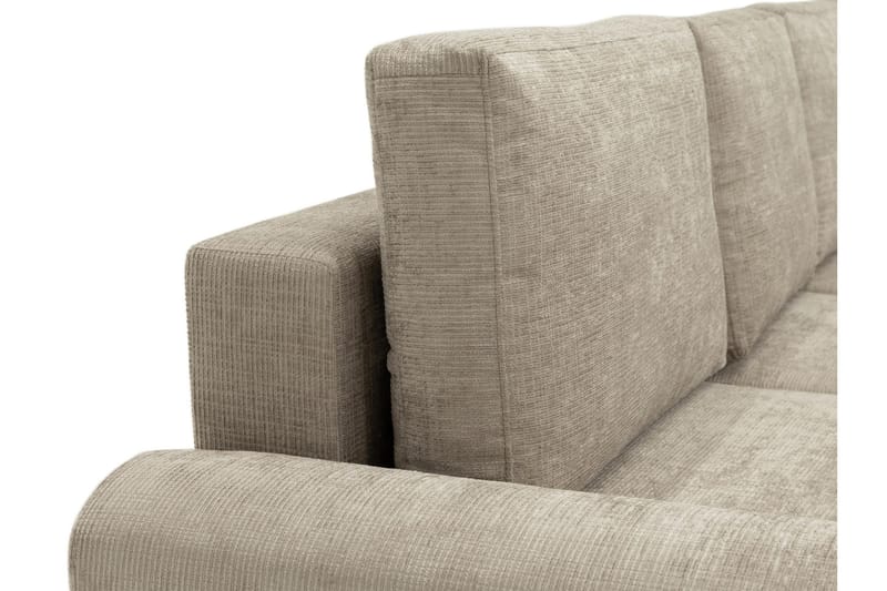 Bella Bäddsoffa med Divan 3-sits i Plysch - Beige - Möbler - Soffa - Bäddsoffa - Bäddsoffa divan