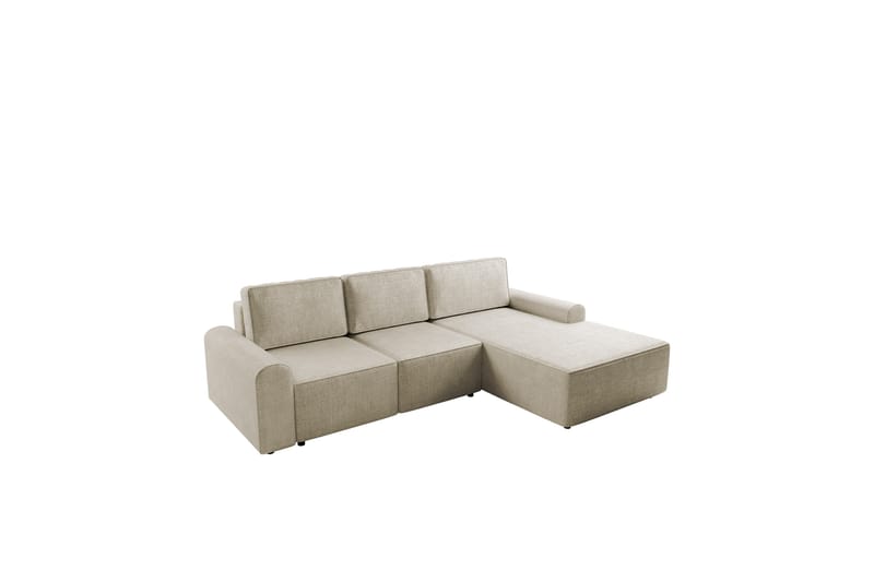 Bella Bäddsoffa med Divan 3-sits i Plysch - Beige - Möbler - Soffa - Bäddsoffa - Bäddsoffa divan