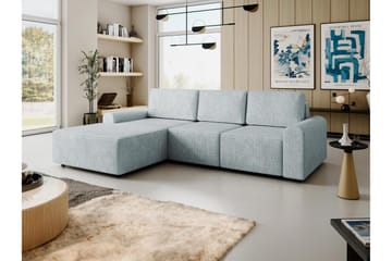 Bella Bäddsoffa med Divan 3-sits i Plysch - Grå - Möbler - Soffa - Bäddsoffa - Bäddsoffa divan