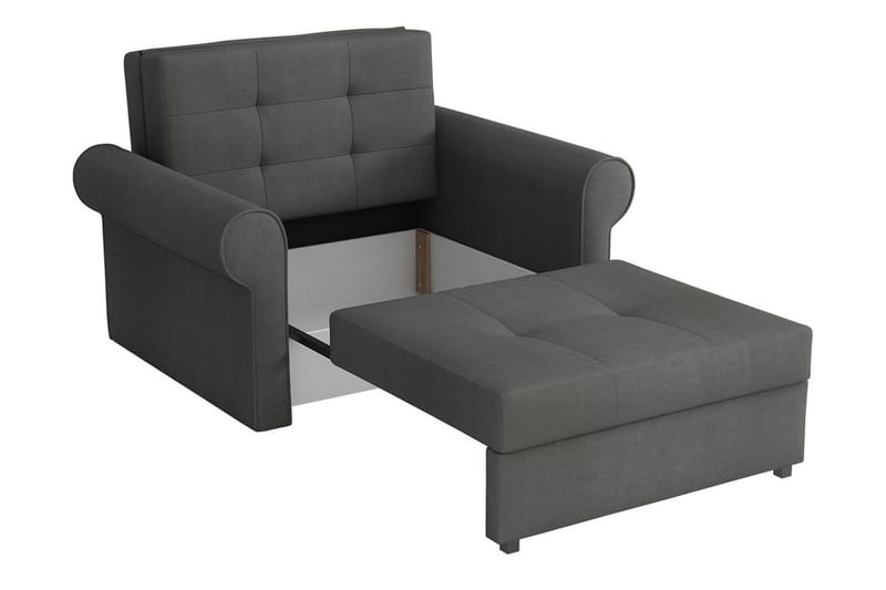 Bensbyn 1-sits Bäddsoffa med Rullarmstöd och Förvaring i Tyg - Grön - Möbler - Soffa - Bäddsoffa - Bäddsoffa längsbäddad