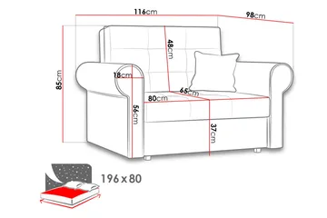 Bensbyn Bäddsoffa - Röd - Möbler - Soffa - Bäddsoffa - Bäddsoffa längsbäddad