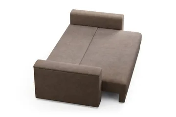 Bergen Extra djup 3-sits Bäddsoffa med Bäddmadrass i Latex och Tvättbar klädsel - Brun Tyg - Möbler - Soffa - Bäddsoffa - 3 sits bäddsoffa