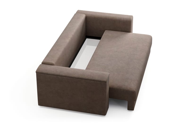 Bergen Extra djup 3-sits Bäddsoffa med Bäddmadrass i Latex och Tvättbar klädsel - Brun Tyg - Möbler - Soffa - Bäddsoffa - 3 sits bäddsoffa