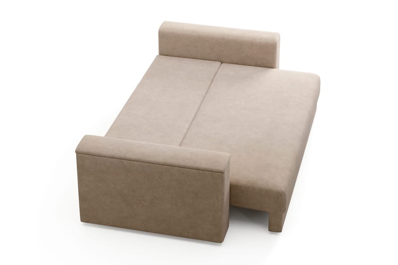 Bergen Extra djup 3-sits Bäddsoffa med Bäddmadrass i Memoryskum och Tvättbar klädsel - Beige Tyg - Möbler - Soffa - Bäddsoffa - 3 sits bäddsoffa