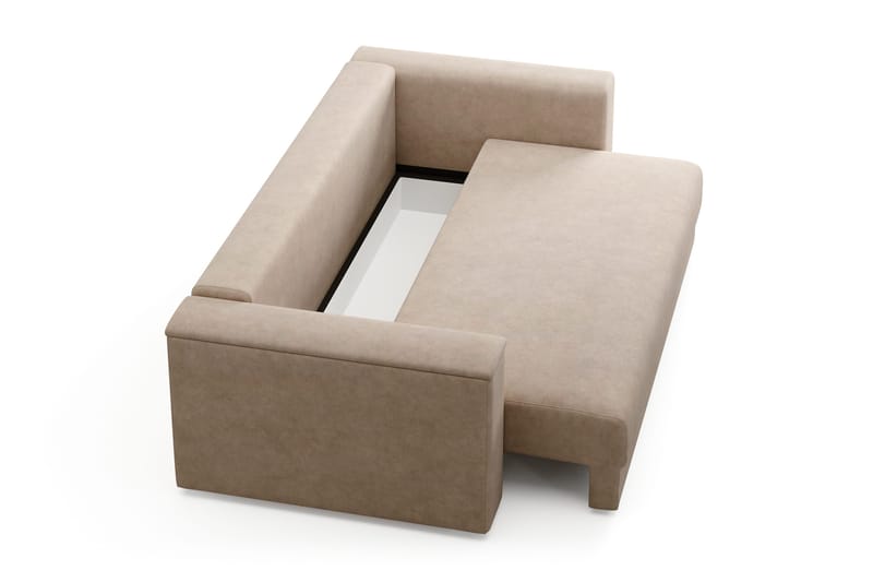 Bergen Extra djup 3-sits Bäddsoffa med Bäddmadrass i Memoryskum och Tvättbar klädsel - Beige Tyg - Möbler - Soffa - Bäddsoffa - 3 sits bäddsoffa